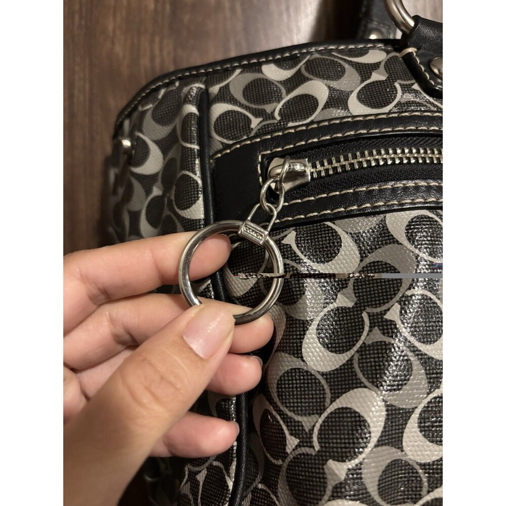 Coach Chelsea Gray & Black Opt Art XL Weekender/Diaper Bag Carryall Tote - Picture 5 of 16